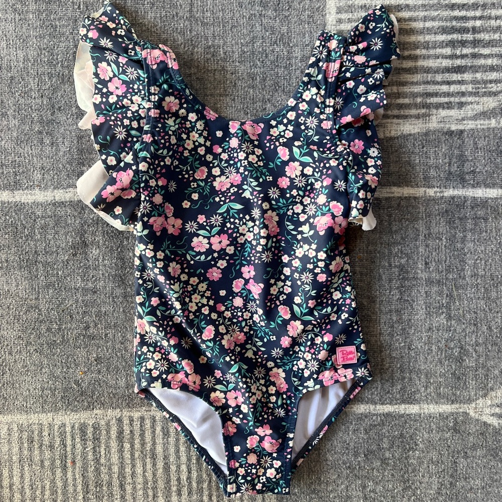 Ruffle Butts Navy Floral One Piece Swimsuit